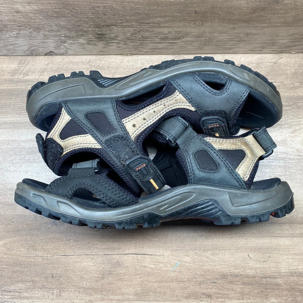ECCO Yucatan Offroad Receptor Sandals Men's 10.5 EU 44 Black Nubuck Hiking Trail - Picture 4 of 13